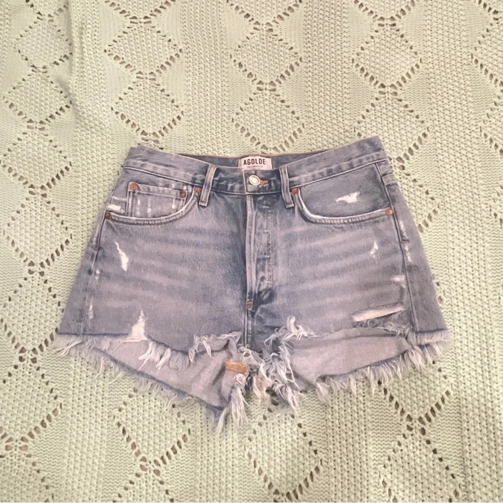 Agolde Women's Parker Vintage Cut-Off Denim Shorts 26 - Picture 8 of 9